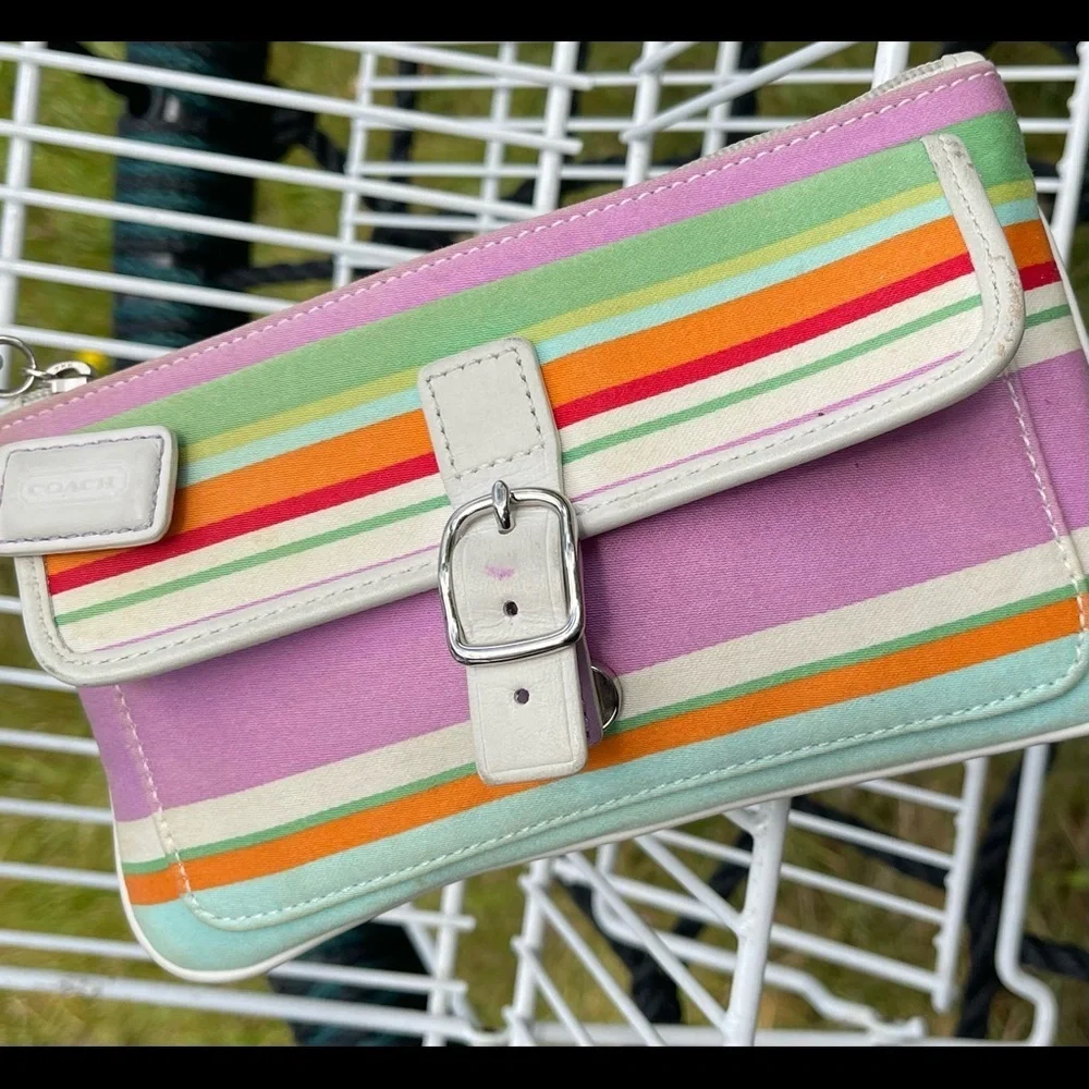 Coach Hampton multi colored wristlet